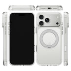 iiCASE Crystal EverClear 360 Ring Stand Case iPhone Case for iPhone 17 Pro Max in Crystal Clear shown on Silver iPhone detail image - image 15