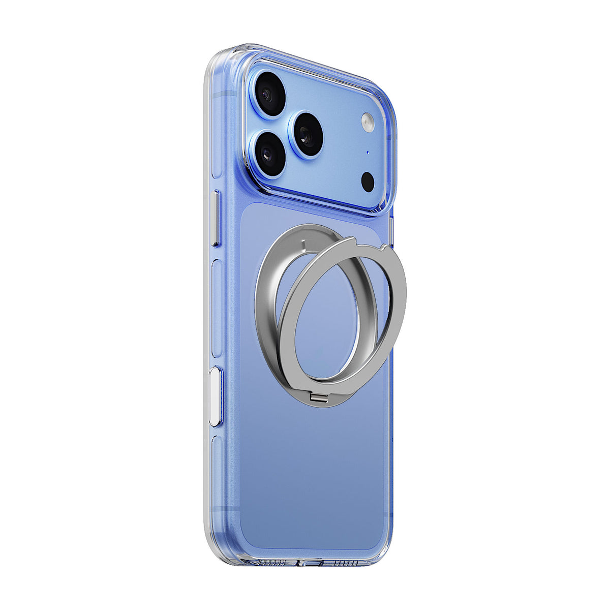 iiCASE Crystal EverClear 360 Ring Stand Case iPhone Case for iPhone 18 Pro in Crystal Clear shown on Glacier iPhone detail image - image 16