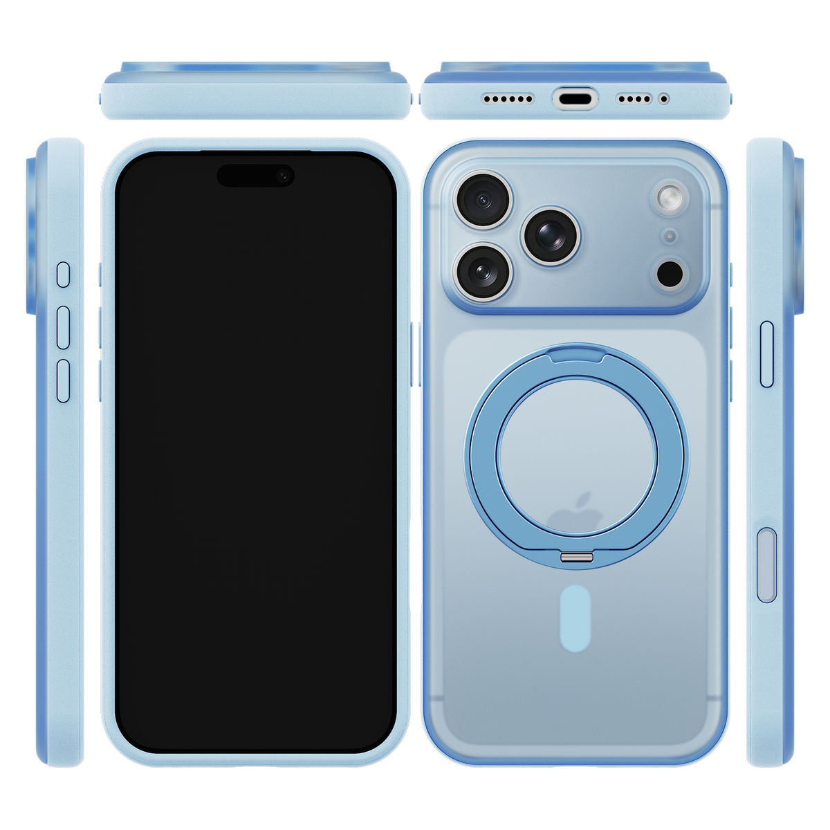 iiCASE FrostShield 360 Stand MagSafe Case for iPhone 17 Pro image 5 - FrostShield 360 01 01 phone filter case ice blue phone silver slot 08