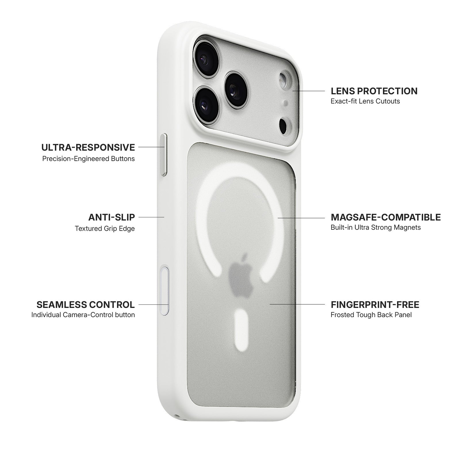 iiCASE Glacier MagSafe Case for iPhone 18 Pro image 6 - iiCase Glacier 01 01 phone filter case frost white phone silver slot 09