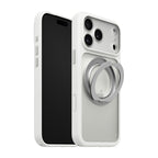 iiCASE Glacier 360 Ring Stand Case iPhone Case in Frost White shown on silver iPhone product image