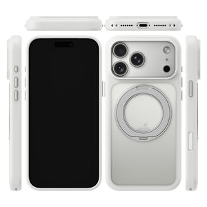 iiCASE Glacier 360 Ring Stand Case iPhone Case in Frost White shown on silver iPhone detail image
