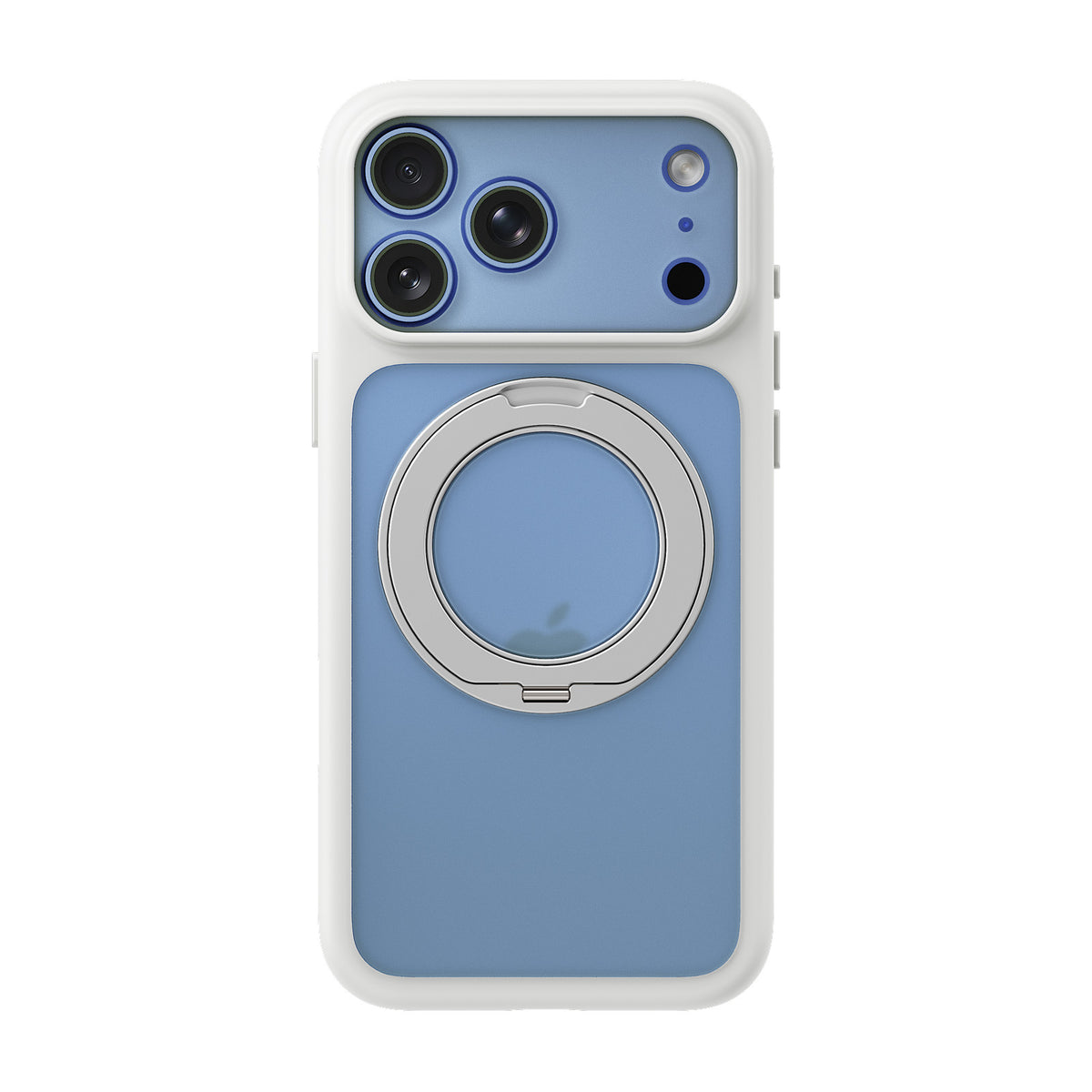 iiCASE Glacier 360 Ring Stand Case iPhone Case in Frost White shown on ice blue iPhone detail image