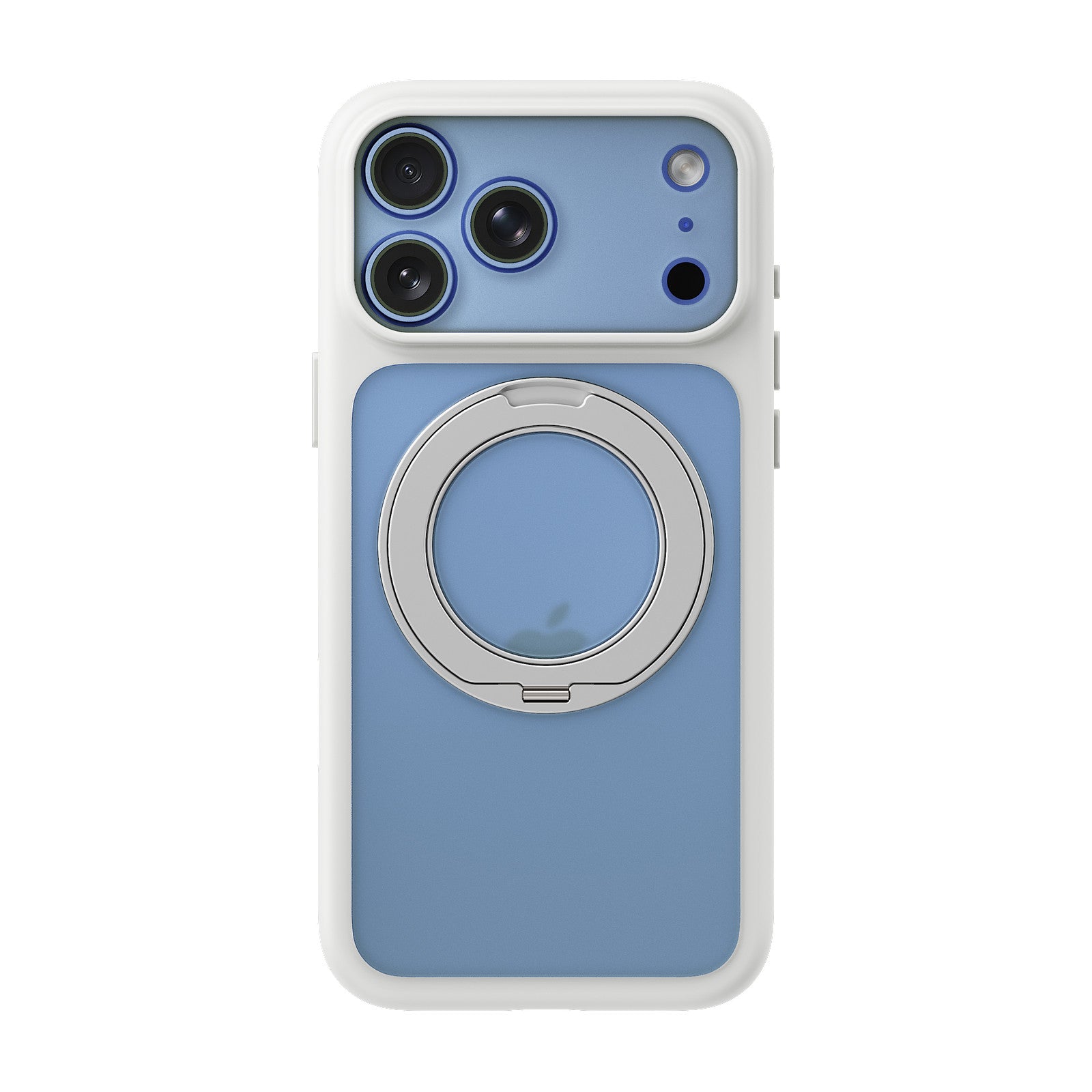 iiCASE Glacier 360 Ring Stand Case iPhone Case in Frost White shown on ice blue iPhone detail image