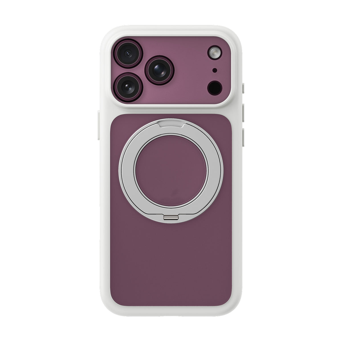 iiCASE Glacier 360 Ring Stand Case iPhone Case in Frost White shown on purple iPhone detail image