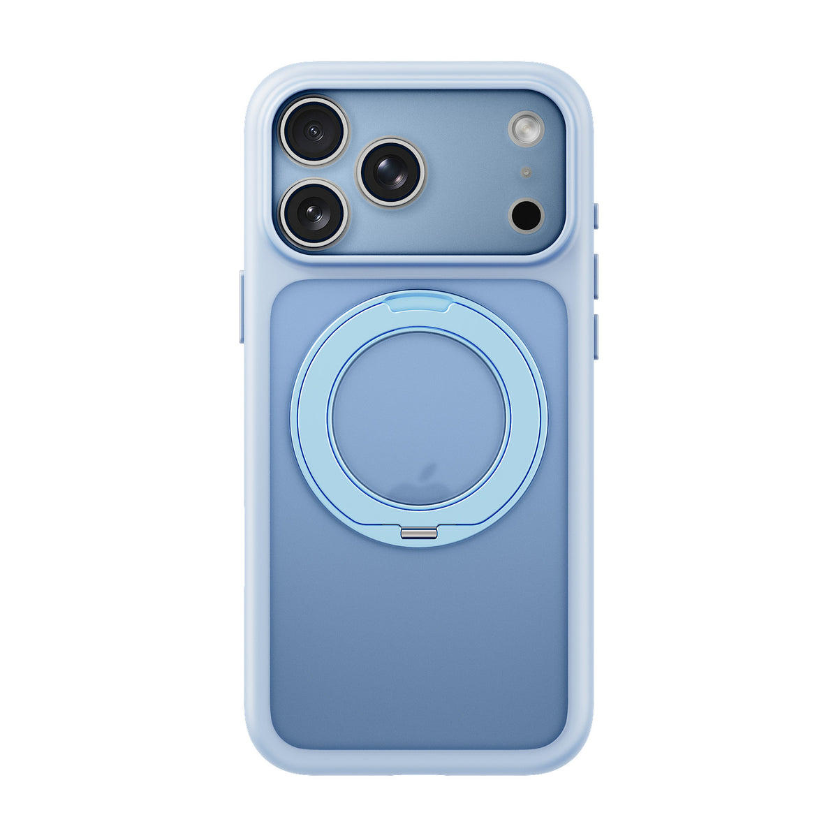 iiCASE Glacier 360 Ring Stand Case iPhone Case in Frost Ice Blue shown on silver iPhone detail image