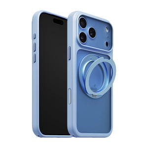 iiCASE Glacier 360 Ring Stand Case iPhone Case in Frost Ice Blue shown on ice blue iPhone detail image