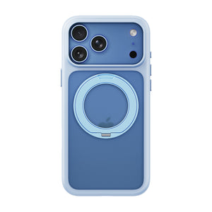 iiCASE Glacier 360 Ring Stand Case iPhone Case in Frost Ice Blue shown on ice blue iPhone detail image