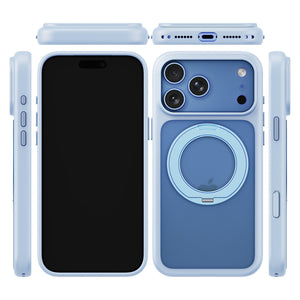 iiCASE Glacier 360 Ring Stand Case iPhone Case in Frost Ice Blue shown on ice blue iPhone detail image