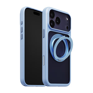 iiCASE Glacier 360 Ring Stand Case iPhone Case in Frost Ice Blue shown on purple iPhone detail image