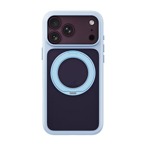 iiCASE Glacier 360 Ring Stand Case iPhone Case in Frost Ice Blue shown on purple iPhone detail image