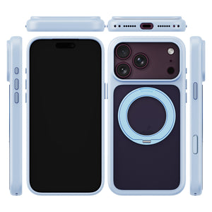 iiCASE Glacier 360 Ring Stand Case iPhone Case in Frost Ice Blue shown on purple iPhone detail image