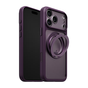 iiCASE Glacier 360 Ring Stand Case iPhone Case in Frost Dark Plum shown on silver iPhone product image