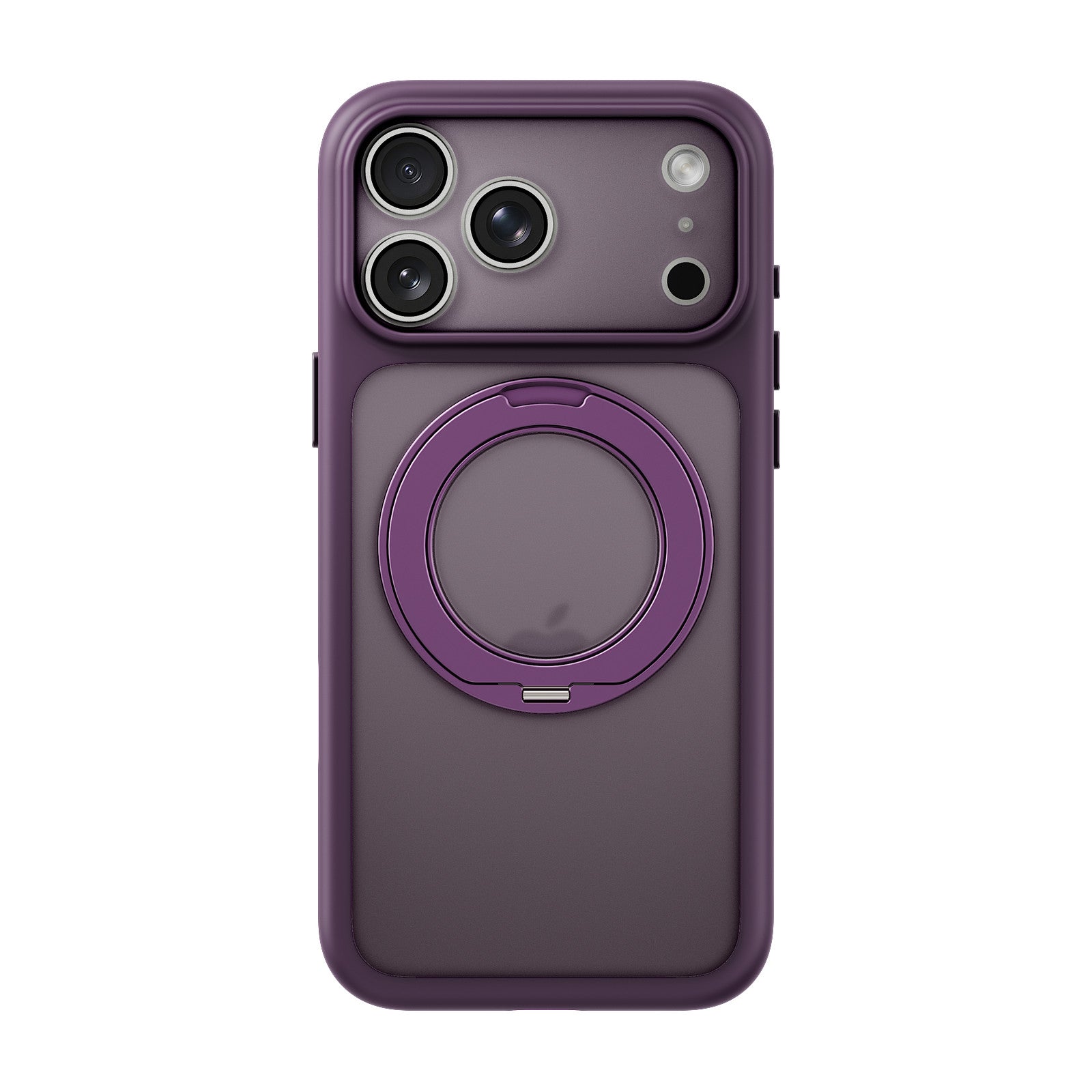 iiCASE Glacier 360 Ring Stand Case iPhone Case in Frost Dark Plum shown on silver iPhone detail image