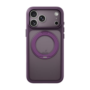 iiCASE Glacier 360 Ring Stand Case iPhone Case in Frost Dark Plum shown on silver iPhone detail image
