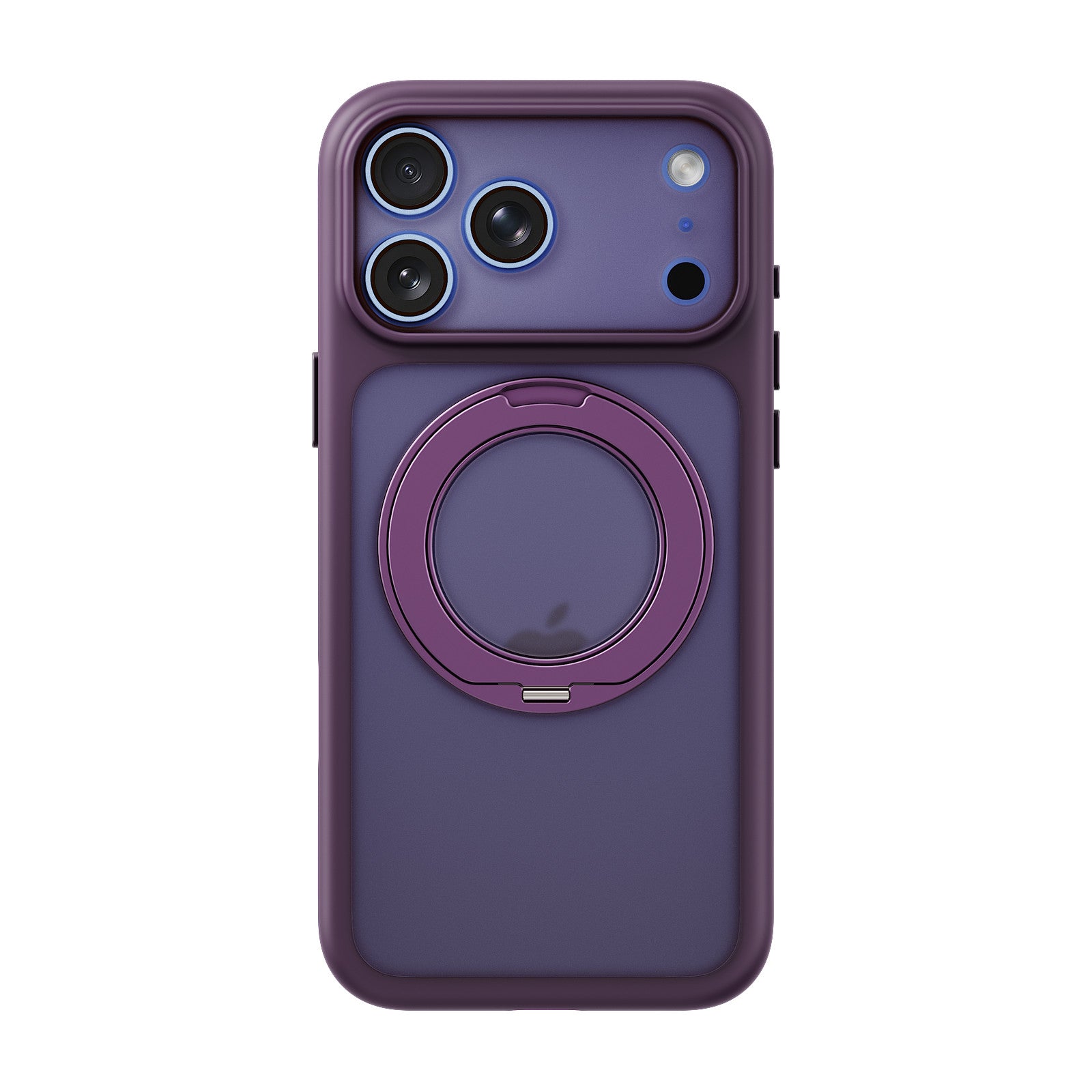iiCASE Glacier 360 Ring Stand Case iPhone Case in Frost Dark Plum shown on ice blue iPhone detail image