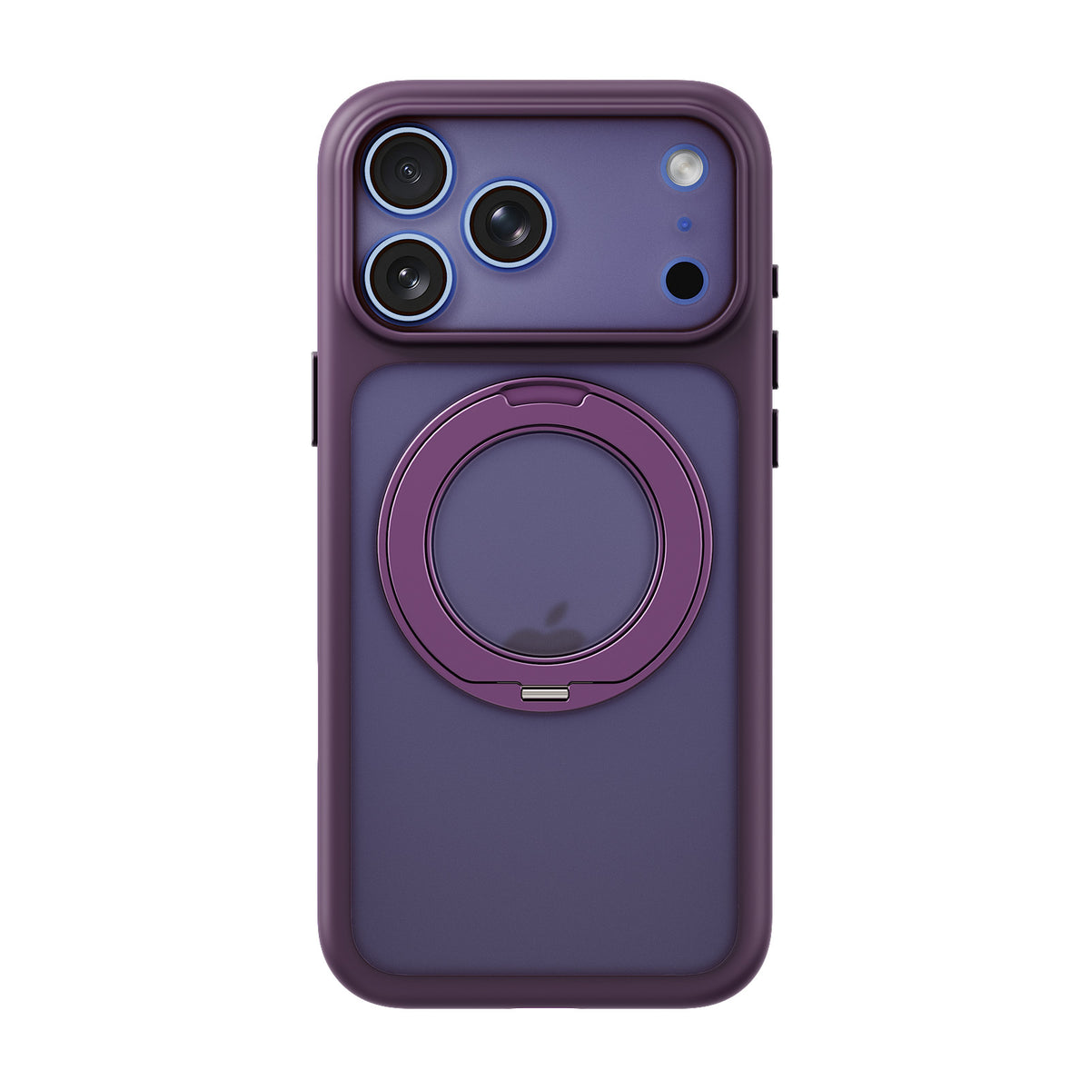 iiCASE Glacier 360 Ring Stand Case iPhone Case in Frost Dark Plum shown on ice blue iPhone detail image