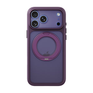iiCASE Glacier 360 Ring Stand Case iPhone Case in Frost Dark Plum shown on ice blue iPhone detail image