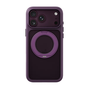 iiCASE Glacier 360 Ring Stand Case iPhone Case in Frost Dark Plum shown on purple iPhone detail image