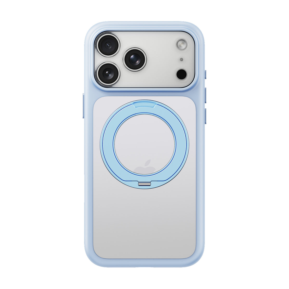 iiCASE Glacier 360 Ring Stand Case iPhone Case in Crystal Ice Blue shown on silver iPhone detail image