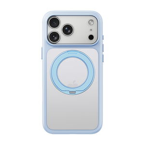 iiCASE Glacier 360 Ring Stand Case iPhone Case in Crystal Ice Blue shown on silver iPhone detail image