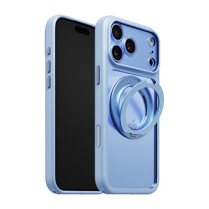 iiCASE Glacier 360 Ring Stand Case iPhone Case in Crystal Ice Blue shown on ice blue iPhone detail image