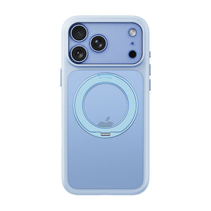 iiCASE Glacier 360 Ring Stand Case iPhone Case in Crystal Ice Blue shown on ice blue iPhone detail image