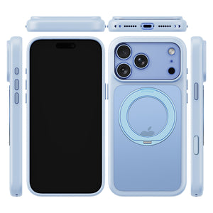 iiCASE Glacier 360 Ring Stand Case iPhone Case in Crystal Ice Blue shown on ice blue iPhone detail image