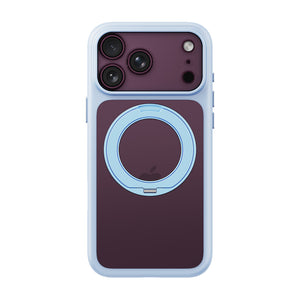 iiCASE Glacier 360 Ring Stand Case iPhone Case in Crystal Ice Blue shown on purple iPhone detail image