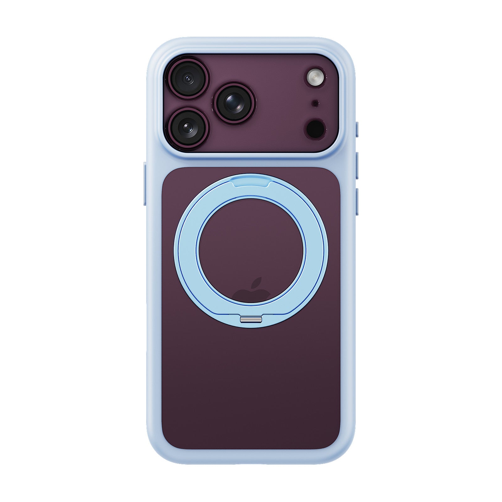 iiCASE Glacier 360 Ring Stand Case iPhone Case in Crystal Ice Blue shown on purple iPhone detail image