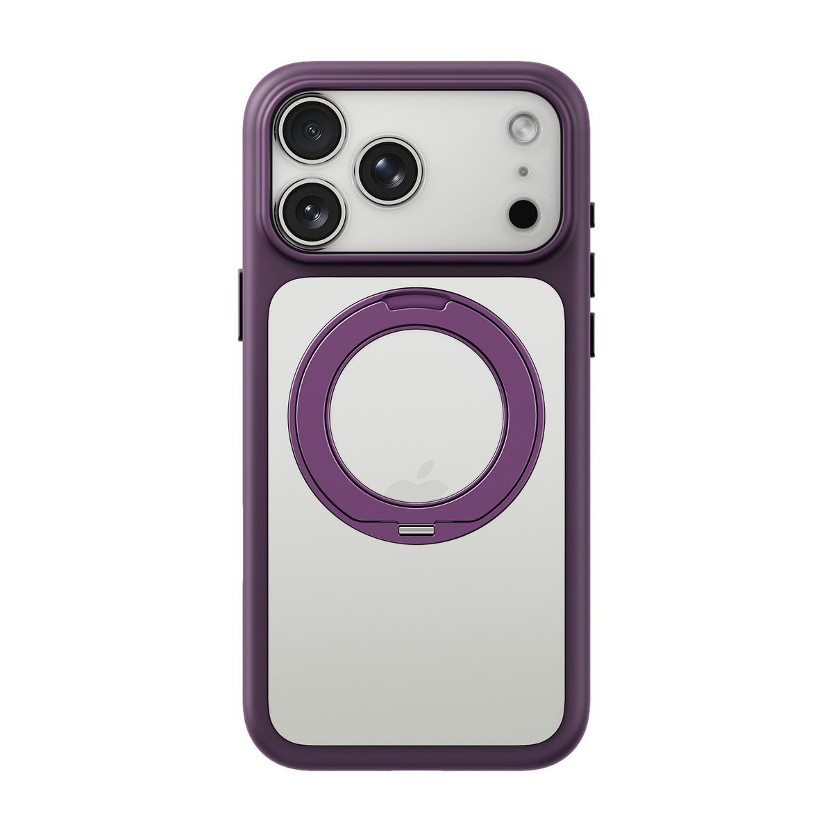 iiCASE Glacier 360 Ring Stand Case iPhone Case in Crystal Dark Plum shown on silver iPhone detail image