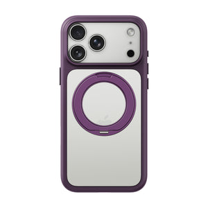 iiCASE Glacier 360 Ring Stand Case iPhone Case in Crystal Dark Plum shown on silver iPhone detail image