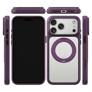 iiCASE Glacier 360 Ring Stand Case iPhone Case in Crystal Dark Plum shown on silver iPhone detail image