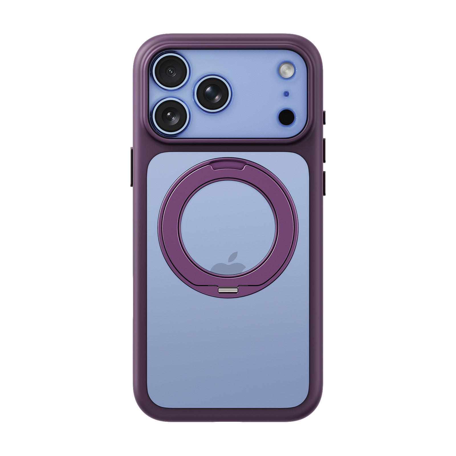 iiCASE Glacier 360 Ring Stand Case iPhone Case in Crystal Dark Plum shown on ice blue iPhone detail image