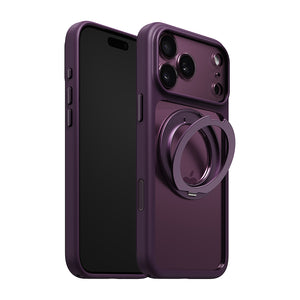 iiCASE Glacier 360 Ring Stand Case iPhone Case in Crystal Dark Plum shown on purple iPhone detail image