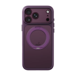 iiCASE Glacier 360 Ring Stand Case iPhone Case in Crystal Dark Plum shown on purple iPhone detail image