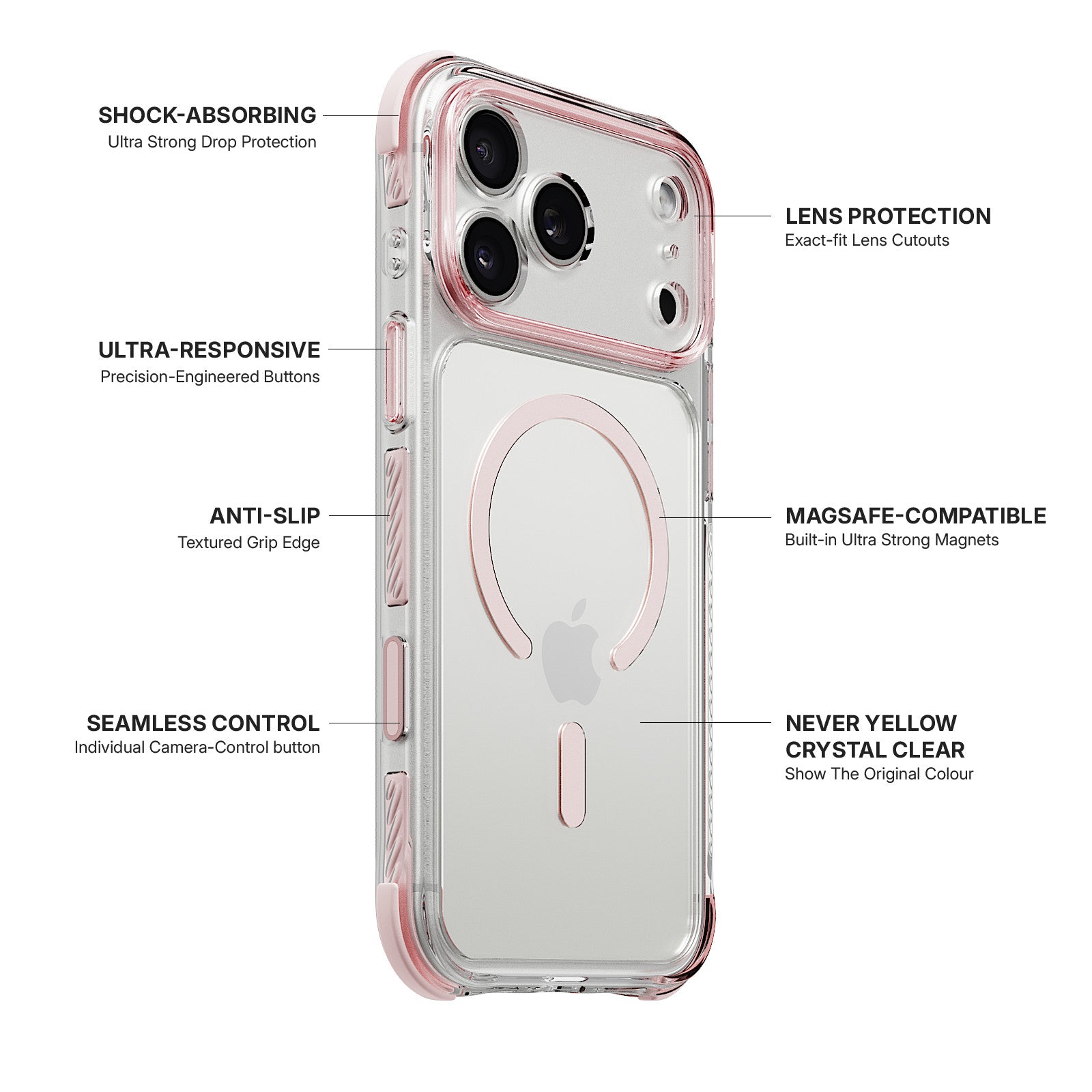 iiCASE Macaron Shield MagSafe Case for iPhone 18 Pro image 6 - iiCase Macaron Shield 01 01 phone filter case macaron pink phone silver slot 09