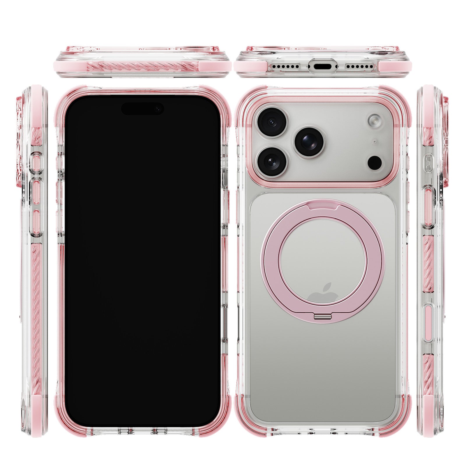 iiCASE Macaron Shield 360 Ring Stand Case for iPhone 18 Pro image 5 - iiCase Macaron Shield 360 01 01 phone filter case macaron pink phone silver slot 03