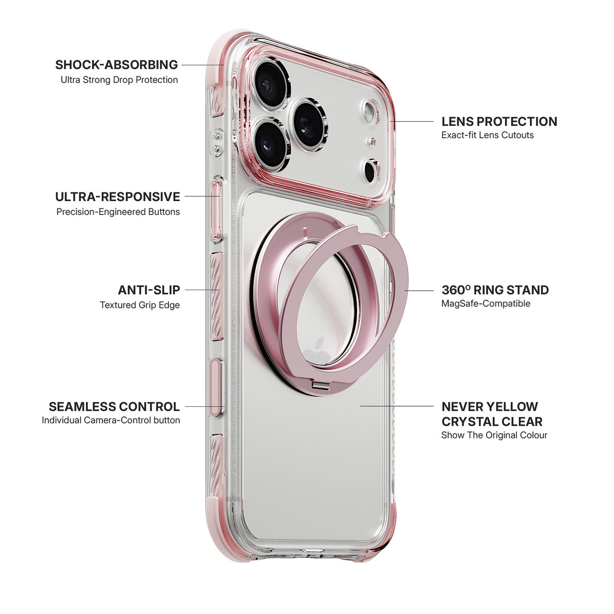 iiCASE Macaron Shield 360 Ring Stand Case for iPhone 18 Pro image 6 - iiCase Macaron Shield 360 01 01 phone filter case macaron pink phone silver slot 09