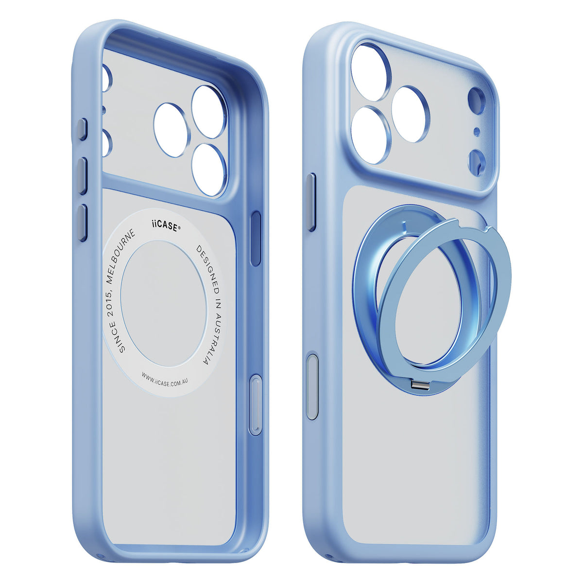 iiCASE Prism 360 Ring Stand Case for iPhone 17 Pro image 2 - Prism 360 02 01 phone filter case frost ice blue phone all slot 100