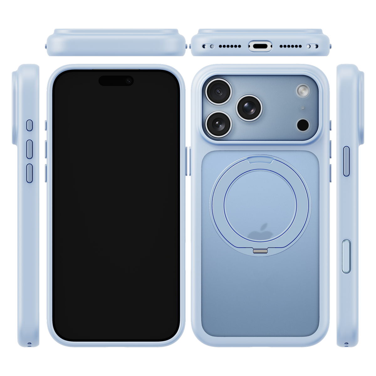iiCASE Prism 360 Ring Stand Case for iPhone 17 Pro image 17 - iiCase Prism 360 02 01 phone filter case frost ice blue phone silver slot 08