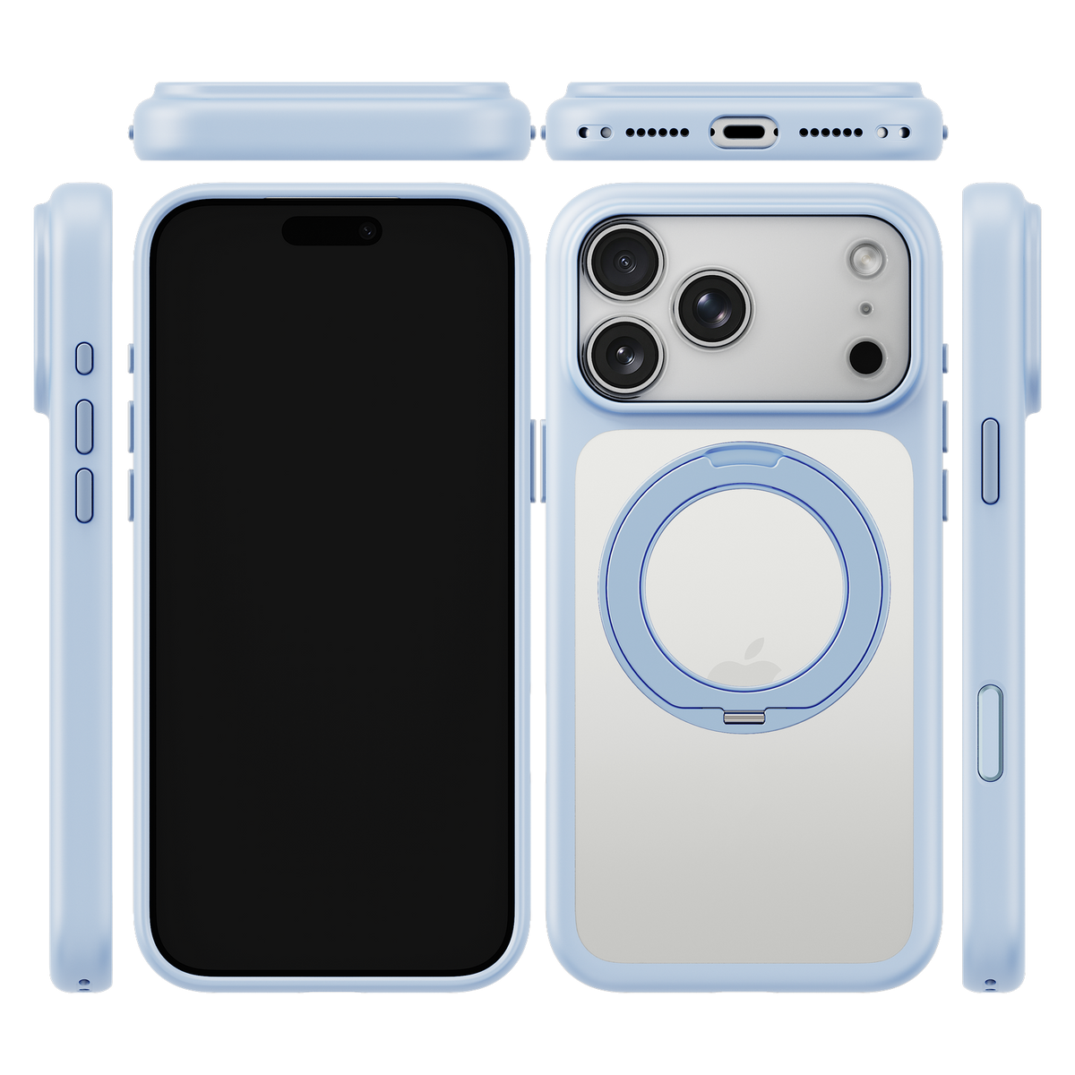 iiCASE Prism 360 Ring Stand Case for iPhone 18 Pro image 69 - iiCase Prism 360 05 01 phone filter case crystal ice blue phone silver slot 08