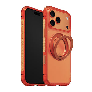 iiCASE Aegis 360 iPhone Case in Coral Orange shown on orange iPhone product image - image 22