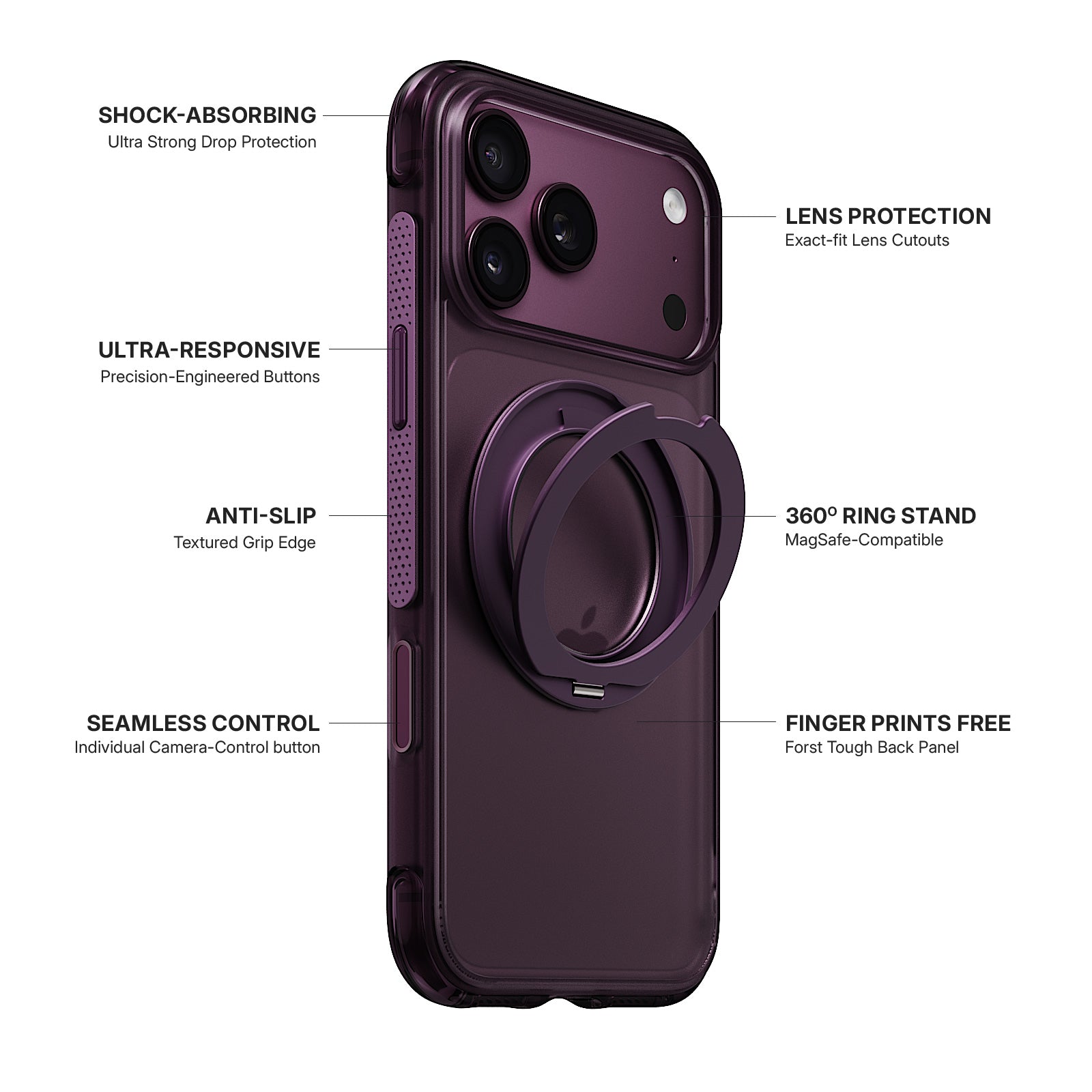 iiCASE Aegis 360 iPhone Case in Dark Plum detail image - image 5