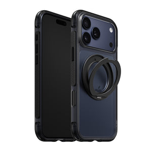 iiCASE Aegis 360 iPhone Case in Smoke Black shown on dark blue iPhone product image - image 10