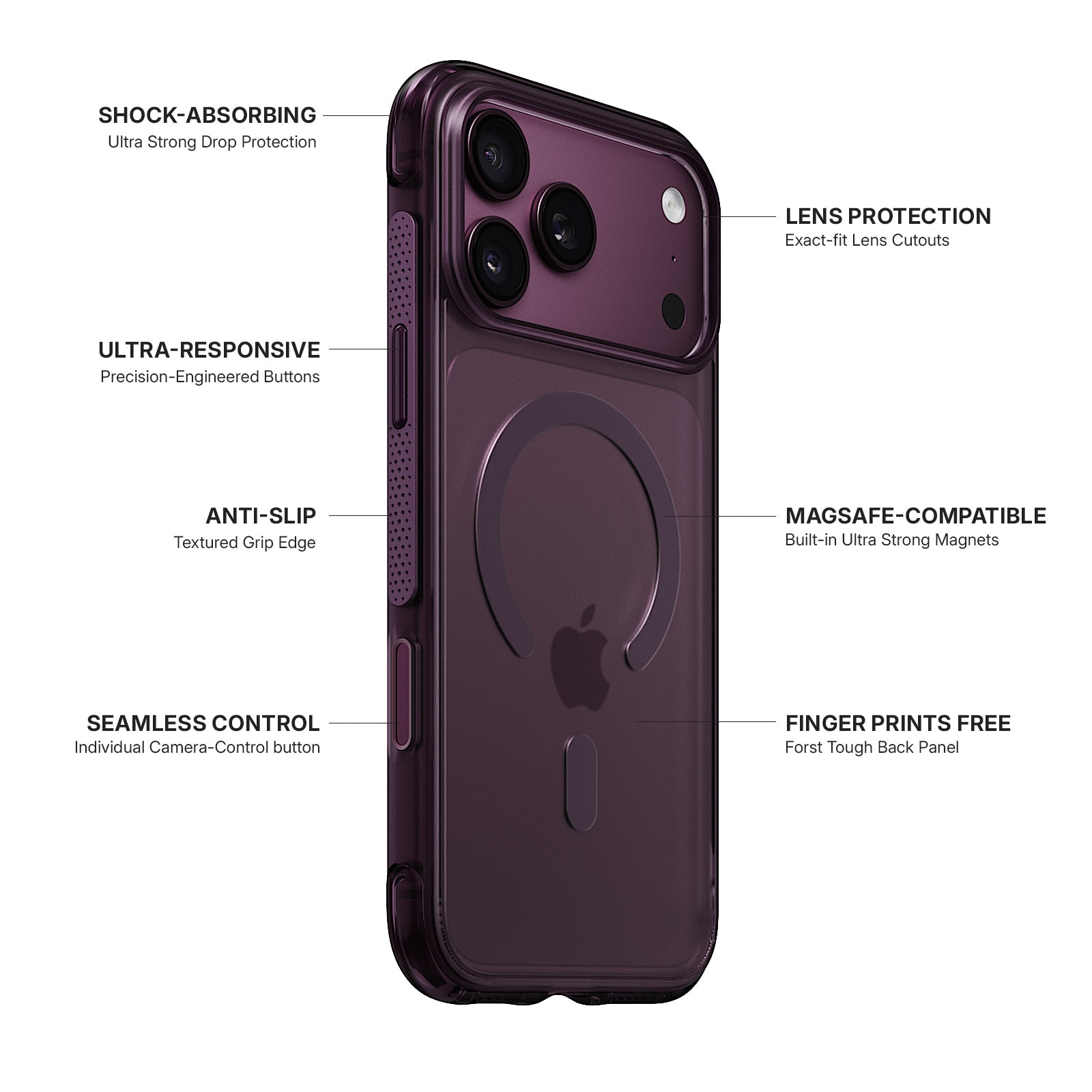 iiCASE Aegis MagSafe Case iPhone Case in Dark Plum detail image - image 5