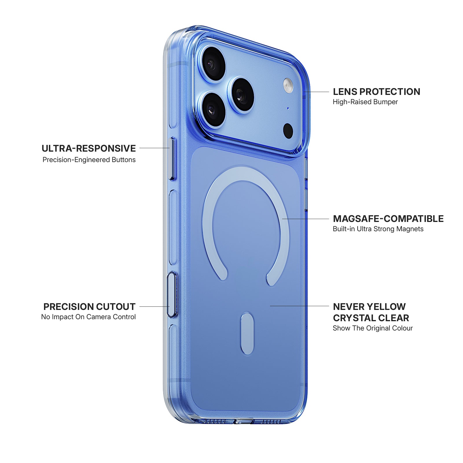 iiCASE Crystal EverClear MagSafe Case iPhone Case in Crystal Blue detail image - image 13