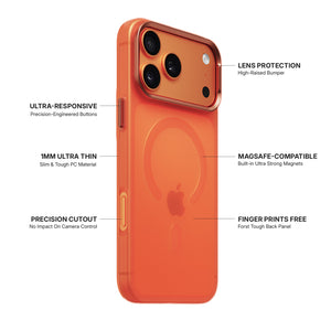 iiCASE Frost Veil MagSafe Case iPhone Case in Coral Orange detail image - image 24
