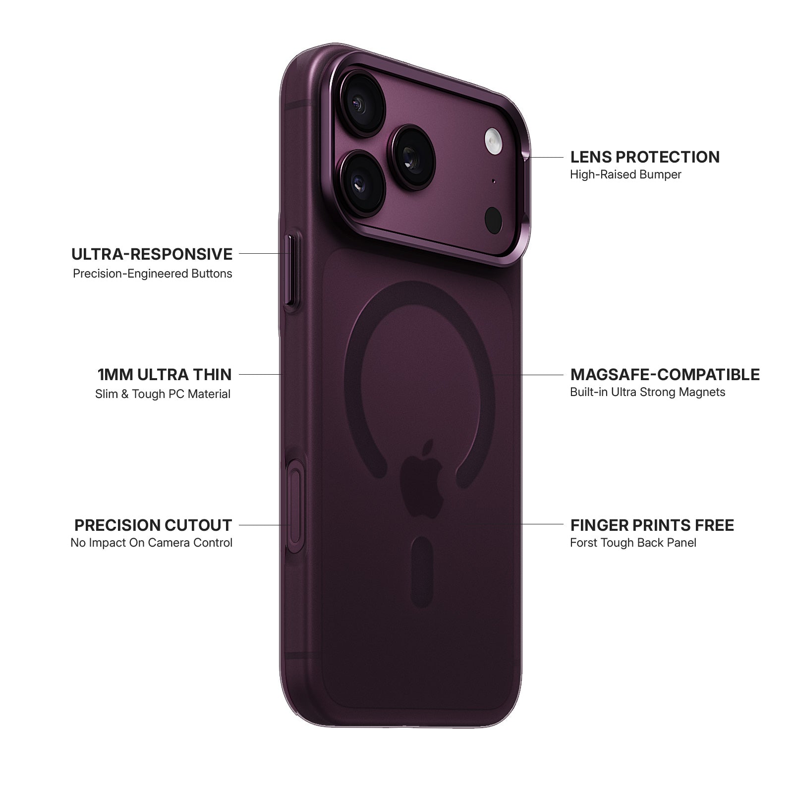 iiCASE Frost Veil MagSafe Case iPhone Case in Frost Dark Plum detail image - image 17