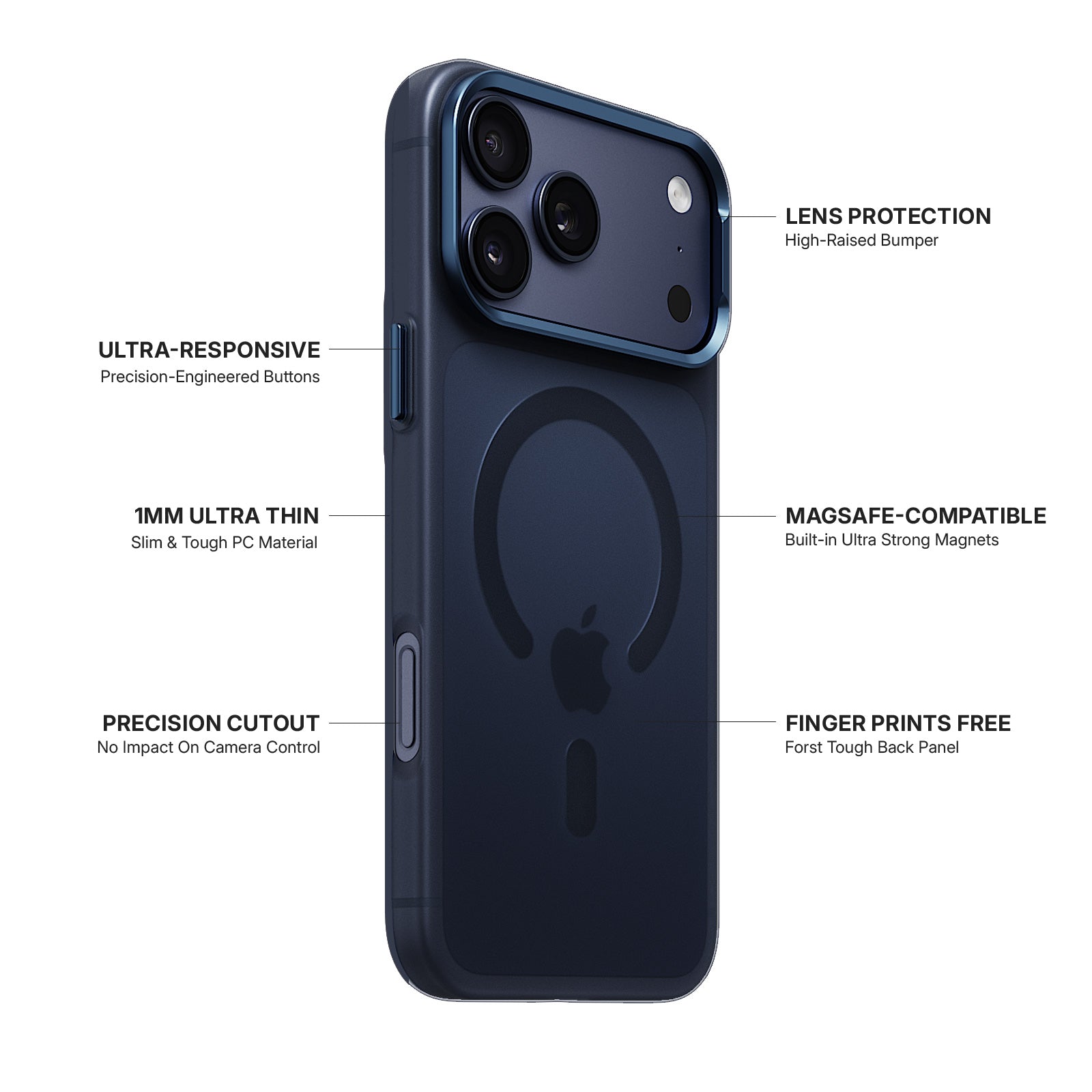iiCASE Frost Veil MagSafe Case iPhone Case in Frost Midnight Blue detail image - image 21